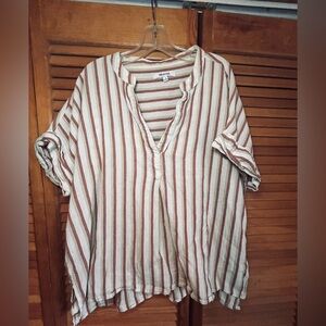 Madewell Crinkle Cotton
Lakeline Popover Shirt in Stripe Manila Size M